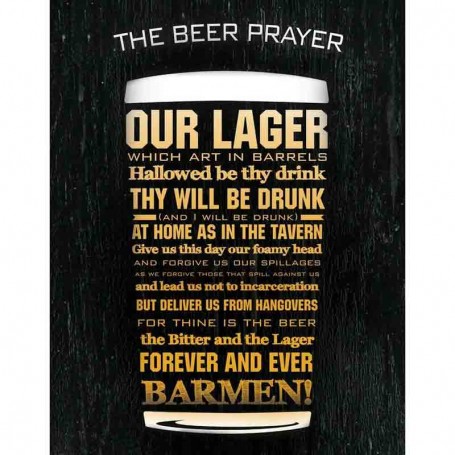 Plaque métal beer prayer