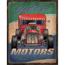 Plaque métal vintage motors