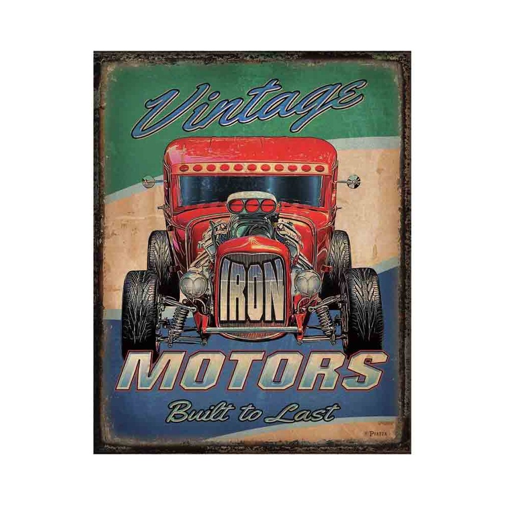 Plaque métal vintage motors - American Dream Market
