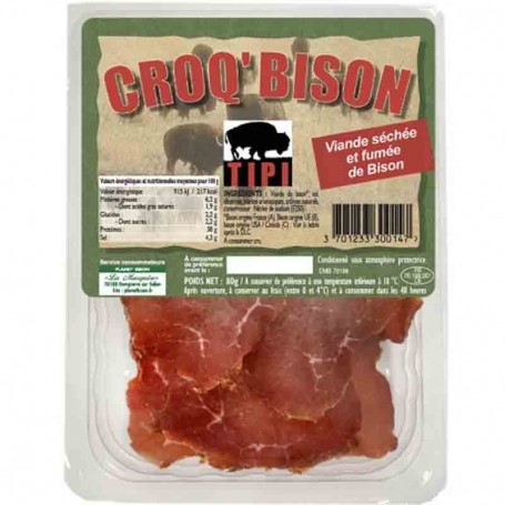 Croq'bison viande séchée et fumée de bison