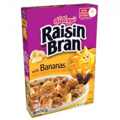Kellogg's raisin bran with bananas