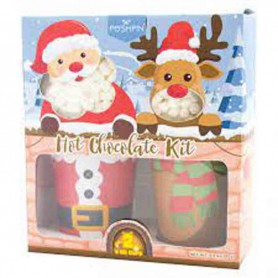 Santa and reindeer hot chocolate and marshmallow kit