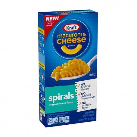 Kraft macaroni and cheese spirals