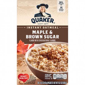 Quaker maple and brown sugar instant oatmeal