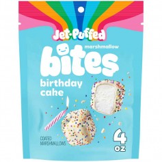 Jet-puffed marshamallow bites birthday cake