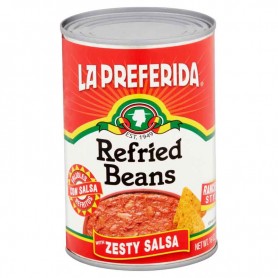 La preferida refried beans zesty salsa