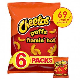 Cheetos puffs flamin hot flavour