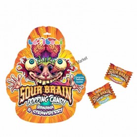 Sour brain popping candy lemon and blueberry