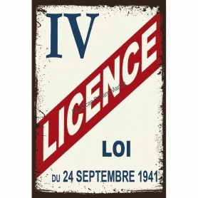 Plaque metal licence IV