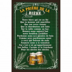 Plaque metal la priere de la biere