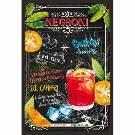 Plaque metal cocktail negroni