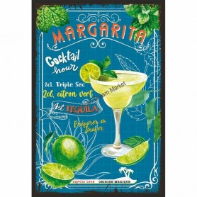 Plaque metal cocktail margarita