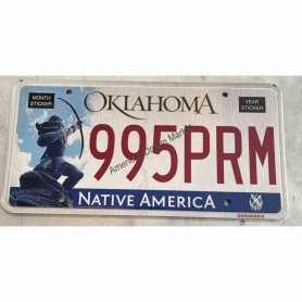 License plate oklahoma state native america