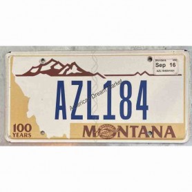License plate montana state 100 years