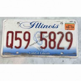 License plate illinois state land of lincoln