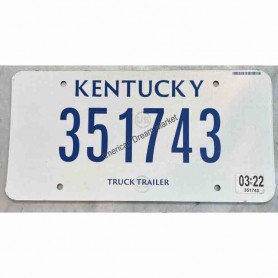 License plate kentucky state truck