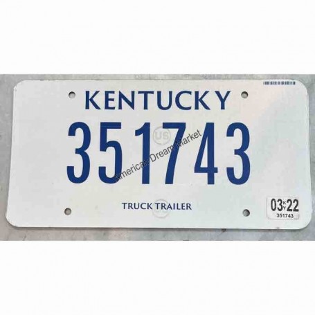 License plate kentucky state truck