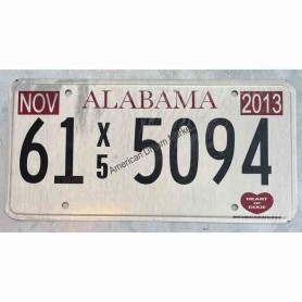 License plate alabama state heart of dixie