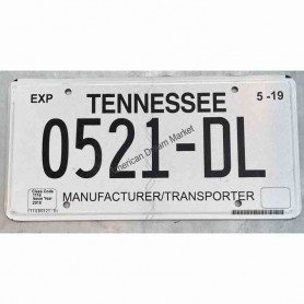 License plate tennessee state manufacturer