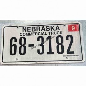 License plate nebraska state commercial truck