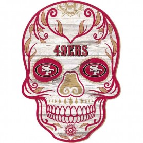 Plaque bois sugar skull 49ers