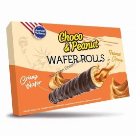 Choco and peanut wafer rolls