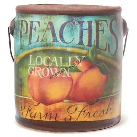 Cheerful farm fresh juicy peaches
