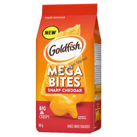 Goldfish mega bites shard cheddar