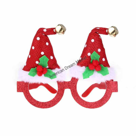 Christmas glasses santa hat