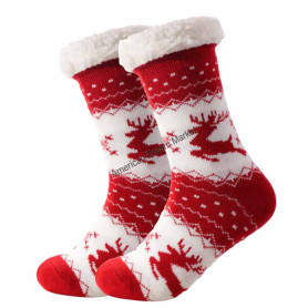 Christmas cozy socks reindeer red and white