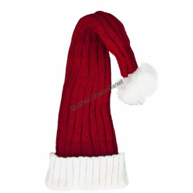 Coarse knitted santa hat classic red and white