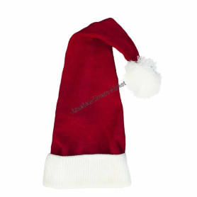 Flat knitted santa hat classic red and white