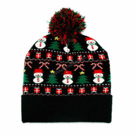 Xmas beanie with blinking light black christmas