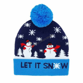 Xmas beanie with blinking light let it snow