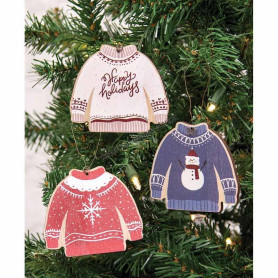 Happy holidays sweater christmas ornament