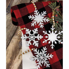 Wihte snowflakes wood christmas ornament