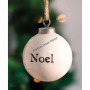 White ceramic christmas ornament noel