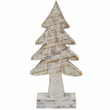 Distressed wooden christmas tree white