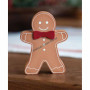 Extra chunky wooden bow tie gingerbread sitter