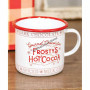 Frosty s hot cocoa enamel mug