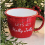 Christmas spirit red enamel mug