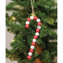 Large candy cane beaded ornament