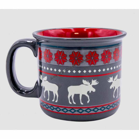 Moose fair isle mug