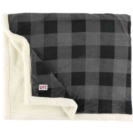 Grey plaid blanket