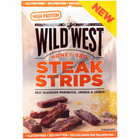 Wild West honey BBQ steak strips 25G