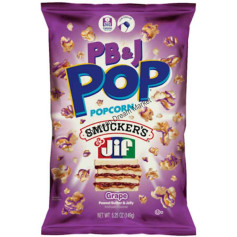 Candy pop corn smucker jif grape