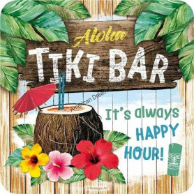 Sous verre metal aloha tiki bar