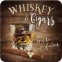 Sous verre metal whiskey and cigars