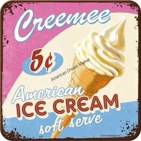 Sous verre metal american ice cream