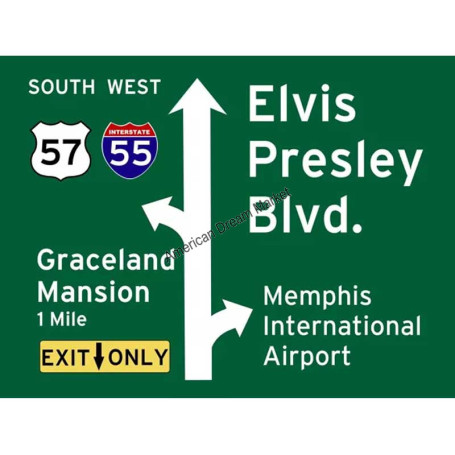 Plaque dibond elvis presley blvd